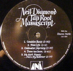 Neil Diamond Tap Root Manuscript Vinyl LP Record Used 2