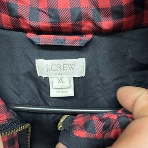 J. Crew Factory Excursion Quilted Down Puffer Vest In Black Cape Gingham Size XL 3
