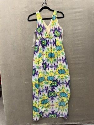Romeo Juliet Couture Dress Womens Small Multicolor Maxi Sleeveless V Neck Pre-Ow