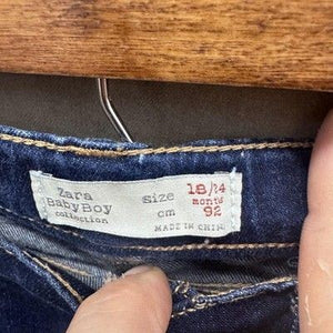 Zara Baby Boy Indigo Jeans 18-24 Months Slim Fit Dark Wash Denim Pants Toddler 2