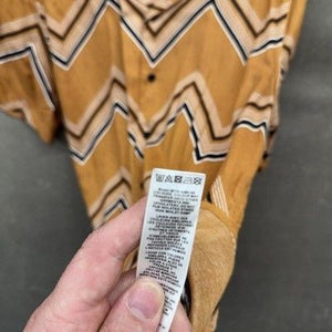 ASOS Shirt Mens Large Brown Chevron Short Sleeve Button Up Casual Top Pre-Owned 2