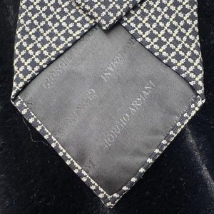 Giorgio Armani Tie Mens Classic Silk Navy Geometric Pattern Made Italy Formal 2