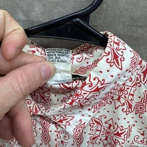 Alyssa Brooke Shirt Womens 2XL White Red Paisley Print Button Up Long Sleeve Top 2