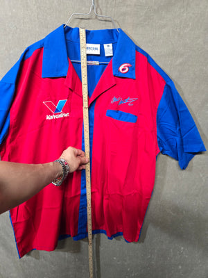 GENESIS Men's Red/Blue NASCAR Pit Shirt Valvoline Mark Martin #6 Size XL 3