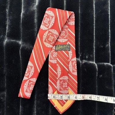 Vintage Villa Di Oro Tie Mens Neckwear Made Italy Floral Stripe 70s Retro