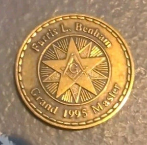 Masonic 1995 Grand Lodge Of Texas Farris L Benham Grand Master Coin 1