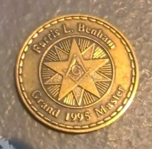 Masonic Grand Lodge Of Texas 1995 Farris L Benham Grand Master Coin Used