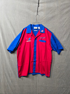 GENESIS Men's Red/Blue NASCAR Pit Shirt Valvoline Mark Martin #6 Size XL 1