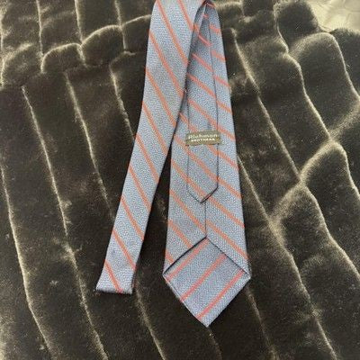 Vintage Richman Brothers Tie Mens Blue Red Diagonal Striped Classic Necktie 60s