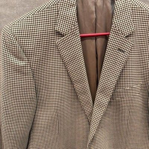 Tiglio Luxe Sport Coat Mens Houndstooth Super 150s Wool Elbow Patches Italy 2