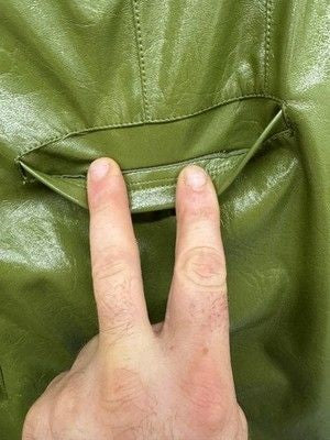 Free People Pants Womens 12 Green Faux Leather Wide Leg Cropped High Rise Boho 5