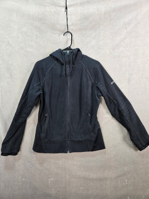 Columbia Women's Black Fleece Full Zip Hooded Jacket Size M 1