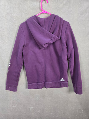 adidas Women's Purple Full Zip Logo Hoodie Sweatshirt Size L 2