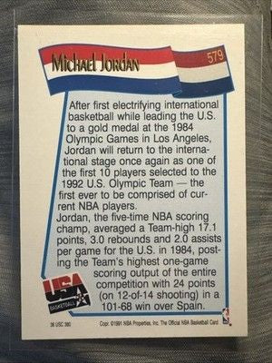Michael Jordan Nba HOOPS USA Basketball Card 2