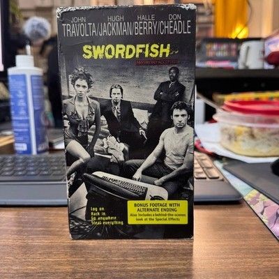 Swordfish VHS Movie Video Tape John Travolta Halle Berry Hugh Jackman Don Cheadl