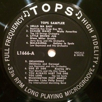 Various Artists Vinyl LP Record Tops Sampler Used