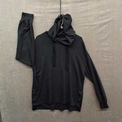 Avia Hoodie Womens Large Black Cowl Neck Lightweight Modal Blend Soft Pullover