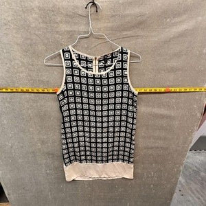 Love Culture Shirt Womens Medium Black White Geometric Sleeveless Blouse Top 3