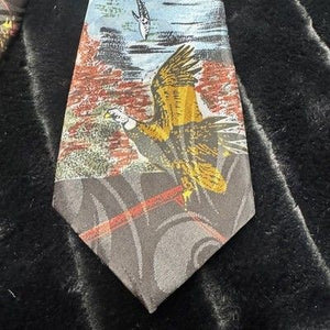 Vintage Belford Neckwear Tie Mens Silk Bald Eagle Outdoors 50s 60s 2