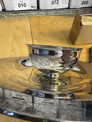 Oneida Silver Plated Serving Platter Tray with Dip Bowl Vintage 12 Inch Used