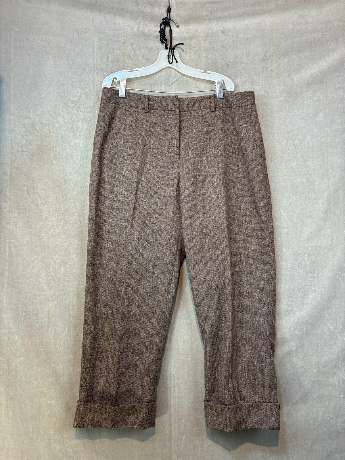 OSCAR Dress Pants Brown Tan Tweed Herringbone Size 10 Good Condition