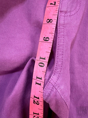 LOFT Purple Wide-Leg Denim Pants with Frayed Hem, Size 28 5