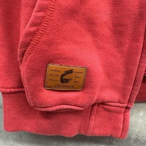 CEGODEN Hoodie Mens 2XL Red Full Zip Fleece Lined Hooded Sweatshirt Streetwear 4