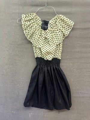 Finejo Dress Womens Medium Black Polka Dot Ruffle Off Shoulder New with Tags 2