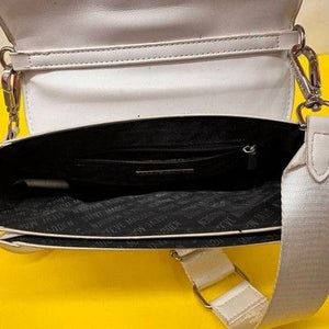 Steve Madden BVALOR Cream Lace Up Mesh Crossbody Bag Logo Strap Athleisure 4