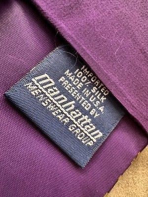 The Beatles Vintage Neck Tie Purple Teal Silk Pre-Owned All You Need Is Love 1