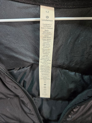 Lululemon Goose Down Jacket Black Size 12 Very Good 2