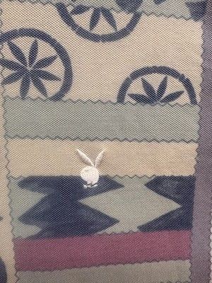 Vintage Playboy Shirt Mens Large Blue Beige Aztec Southwestern Allover Print 90s 3