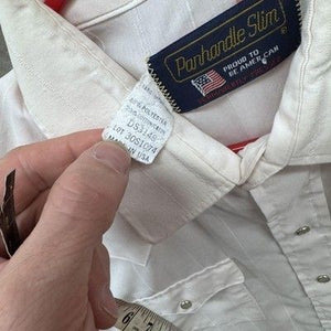 Vintage Panhandle Slim Shirt Mens 16 1/2 34 Pearl Snap Western USA 80s Rodeo 2