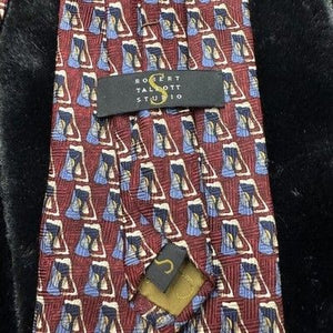 Robert Talbott Studio Tie Mens Red Blue Beer Mug Novelty Silk Made USA Necktie 1