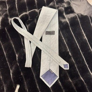 Vintage Blondy Necktie Mens Blue Gray Wavy Dot Pattern Polyester Tie Korea 90s 1
