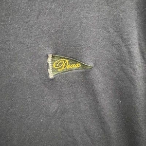 Les Deux Mens Black Embroidered Patch Short Sleeve Shirt XL Pre-Owned Good 2