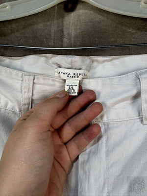 White Banana Republic Martin Stretch Pants, Size 4L 2