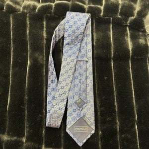 Cremieux Tie Mens Classic Blue Geometric Silk Handmade In USA Luxury Necktie 4