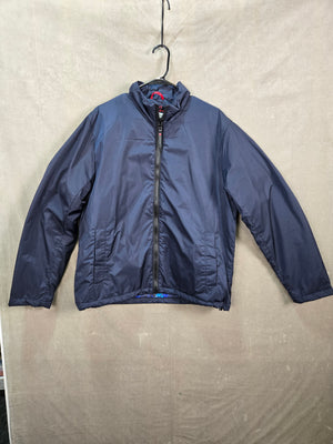 Robert Graham Men's Navy Blue Insulated Full Zip Jacket Stand Collar Winter Coat 1