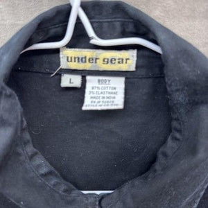 Under Gear Shirt Mens Large Black Button Up Western Stretch Short Sleeve Top 3
