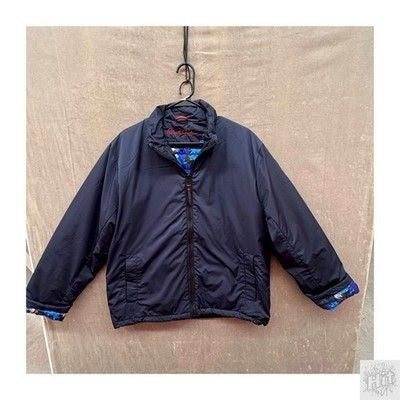 Robert Graham Jacket Navy Blue Floral Lining Size L Pre-Owned Good Condition