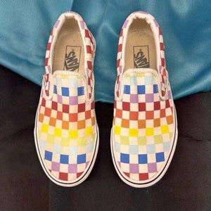 Vans Classic Slip-On Shoes Womens Size 7 Checkerboard Canvas Skate Sneakers 3