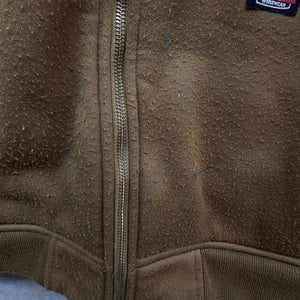 Wrangler Workwear Jacket Mens Small Brown Sherpa Lined Full Zip Hoodie Fleece 2
