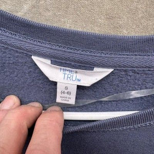 Time and Tru Sweatshirt Womens Small Blue Crewneck Fleece Pullover Casual 2