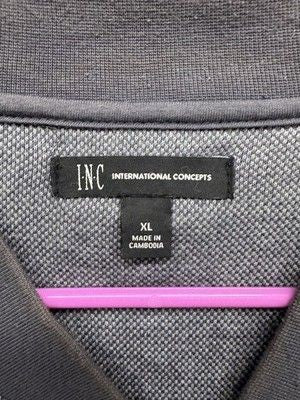 INC International Concepts Jacket Mens XL Gray Full Zip Cotton Blend Casual Trim 5