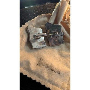 Vintage 50's Swank Cufflinks Black Drunkard Lamp Post Cuff Links Lg Silver Tone 2