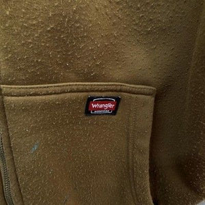 Wrangler Workwear Jacket Mens Small Brown Sherpa Lined Full Zip Hoodie Fleece Pr 3