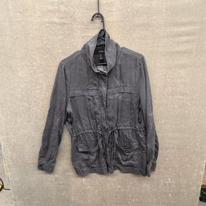 Forever 21 Jacket Womens Large Utility Drawstring Waist Lyocell Pockets Casual 2