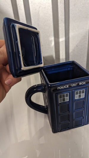 Doctor Who Tardis Ceramic Teapot Mug Zeon Blue Color Police Box 3