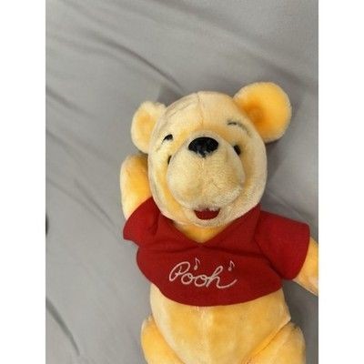 Disney Winnie the Pooh 14 Inch Jointed Bear Plush Toy Vintage Used No Music